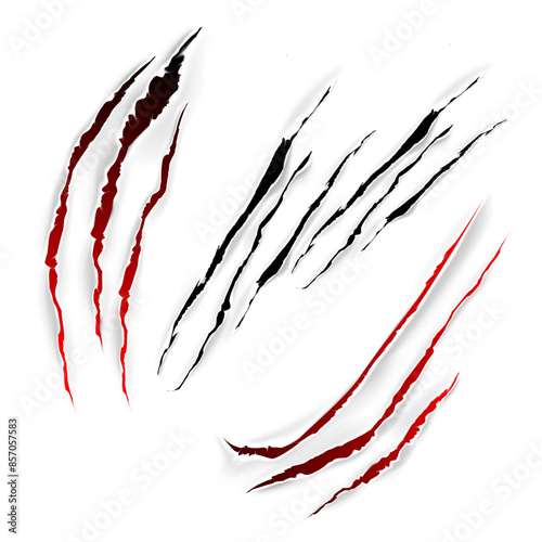 Different scratch Animals Claw with White Background