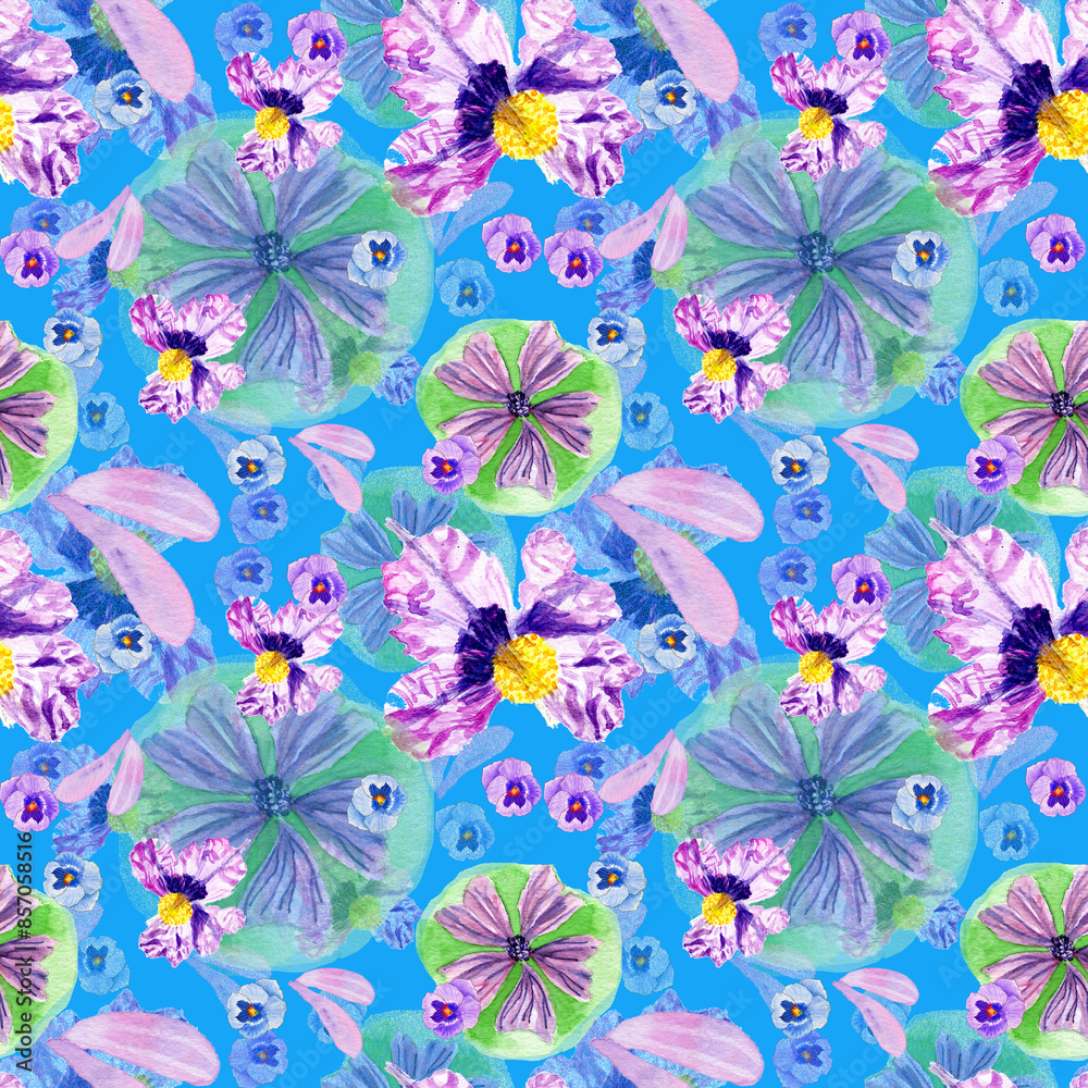 Pattern con fantasia di fiori estivi Pattern con fantasia di fiori estivi