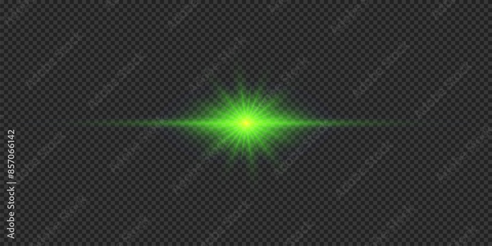 Green horizontal light effect of lens flares Green horizontal light effect of lens flares