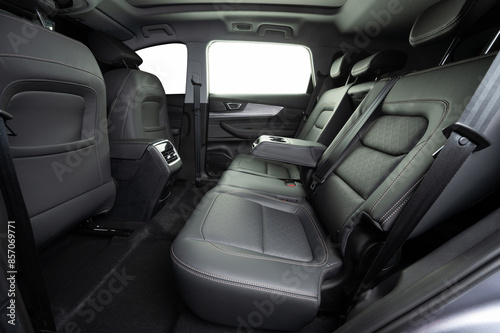 Obraz na plátně Back car leather seat with open armrest
