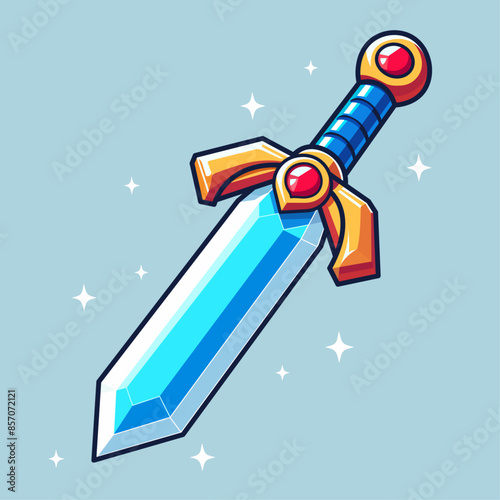 Fantasy game sword vector illustration
