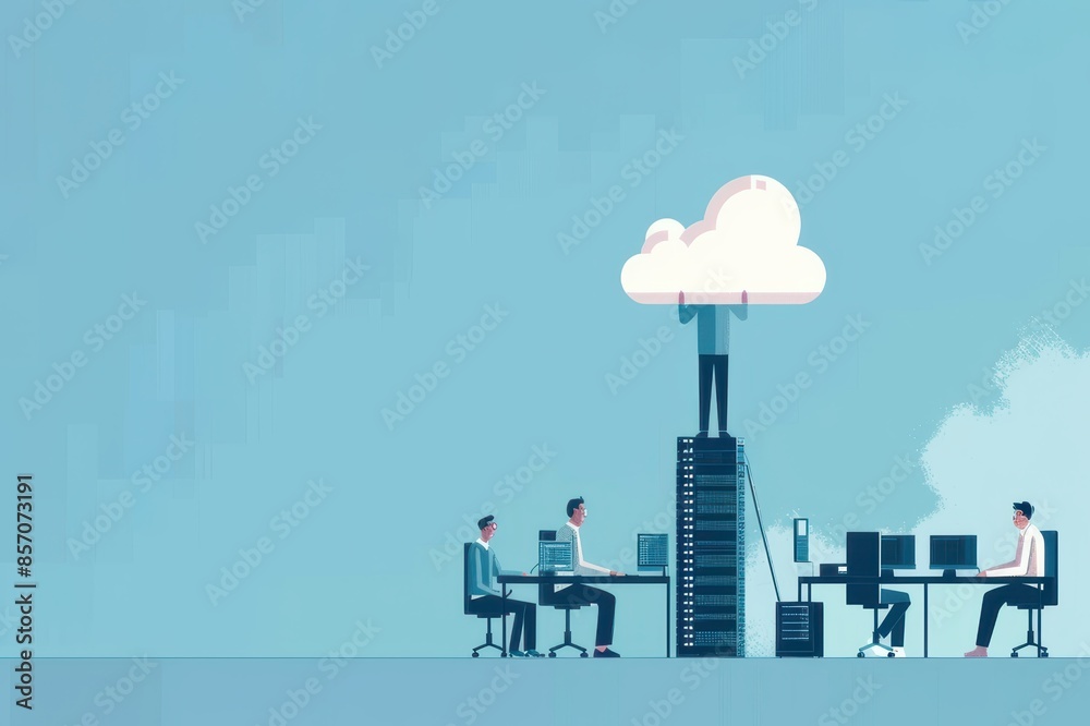 Obraz premium Illustration of cloud storage technology