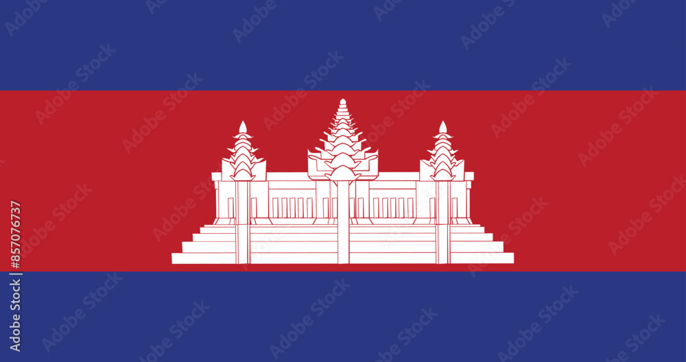 Illustration of the national flag of Cambodia Illustration of the national flag of Cambodia