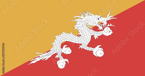 Illustration of the national flag of Bhutan