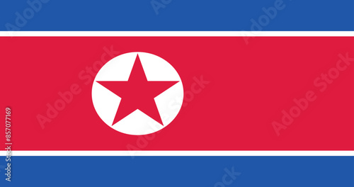 Illustration of the national flag of North Korea