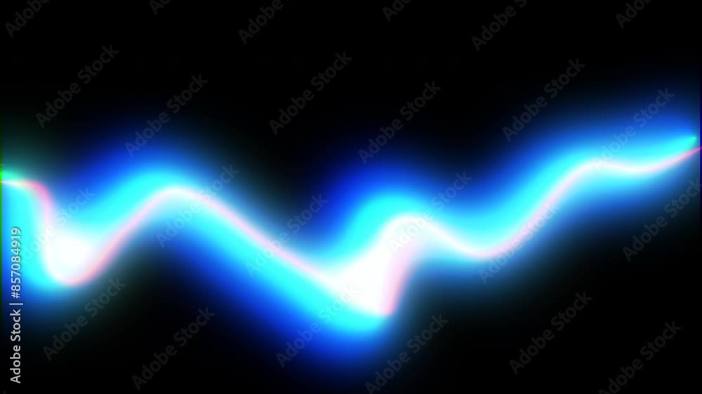 Streamline Wave Blue Saber Neon Glowing Line Transforming and Moving  with Glitch Effect. Financial Website, Apps, Social Media, Presentation, Design Template Element and Other e-commerce.