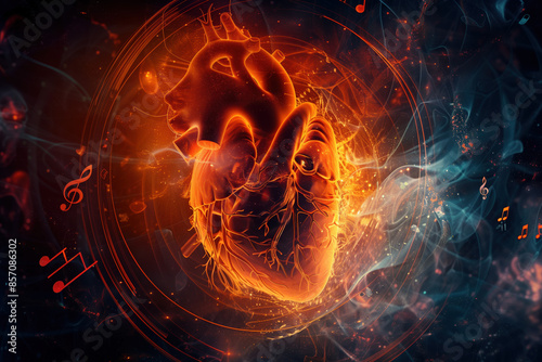 Luminous Embryonic Heartbeat: Pulsating Life with Musical Symphony