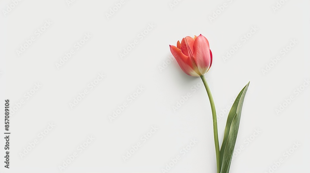 Isolate a tulip flower on a white background Isolate a tulip flower on a white background