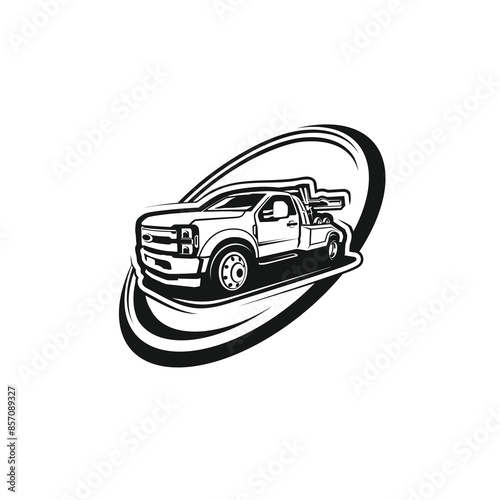 Towing services logo vector illustration
