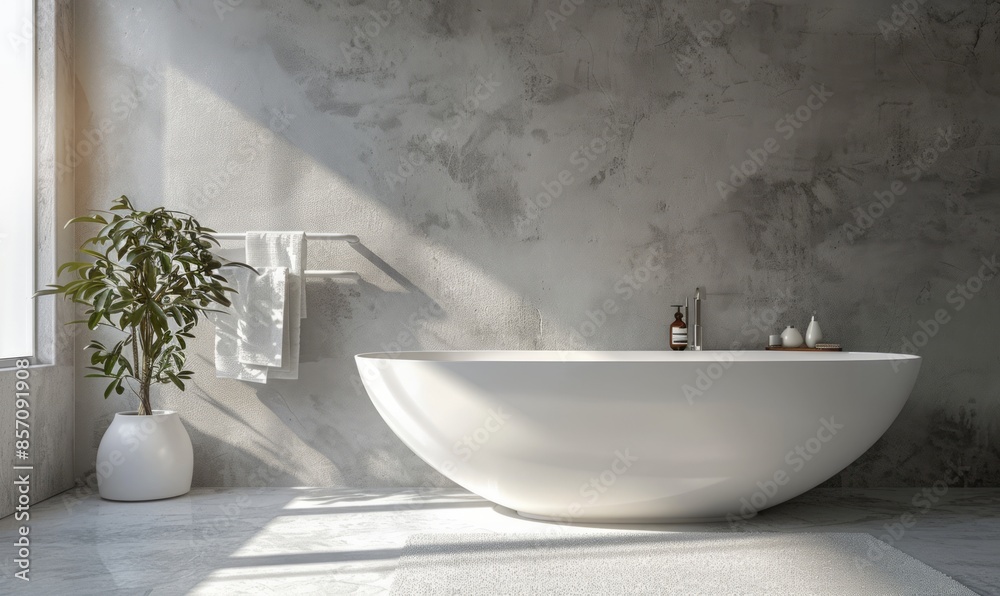 Modern bathroom with an empty towel rack Modern bathroom with an empty towel rack