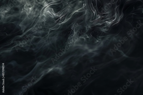 Abstract Smoke Design: Gray Smoke Against a Black Background