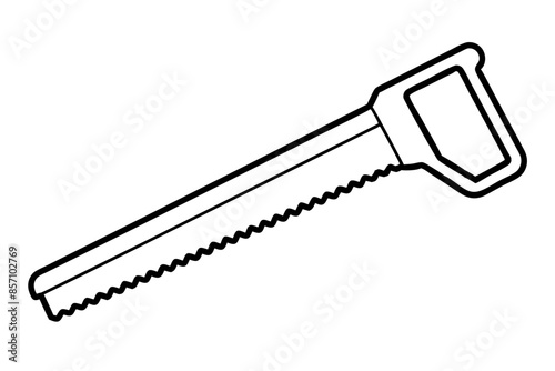 Hand saw on white background outline vector