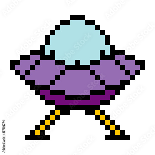 UFO flying saucer pixel art style