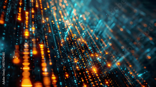 Wallpaper Mural Abstract digital ledger encrypted data glowing effects  Torontodigital.ca