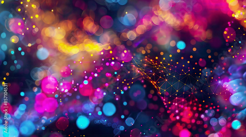 Abstract representation of blockchain innovation vibrant colors 