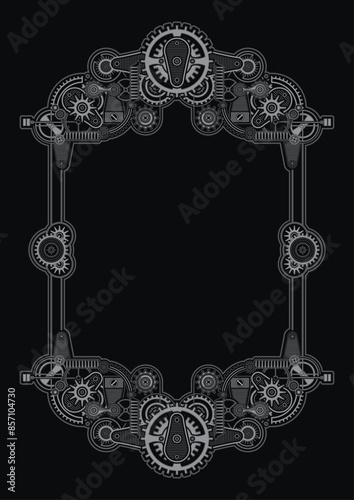 Steampunk frame vector eps format