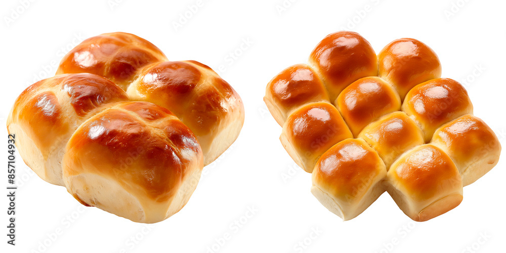 Dinner rolls are isolated on a white background. Dinner rolls are isolated on a white background.