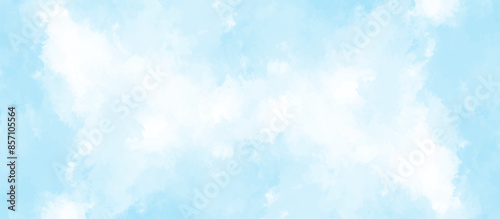 Blue sky with cloud .Beautiful blue sky with white clouds .bright cloud cover in the sun calm clear winter air background .gradient light white background.	