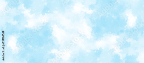 Blue sky with cloud .Beautiful blue sky with white clouds .bright cloud cover in the sun calm clear winter air background .gradient light white background.	