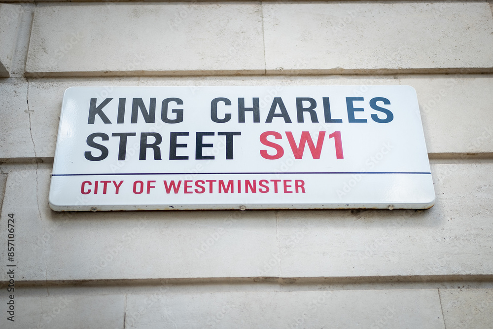 LONDON- King Charles Street in SW1 Westminster. Grand street in Whitehall, home to the Foreign, Commonwealth & Development Office. LONDON- King Charles Street in SW1 Westminster. Grand street in Whitehall, home to the Foreign, Commonwealth & Development Office.