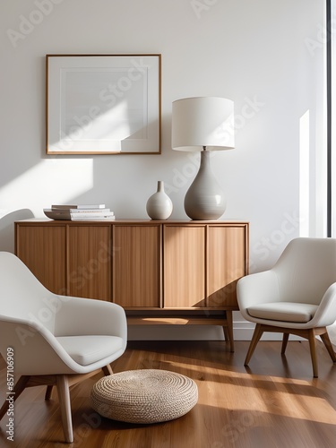 Living room wall poster frame mockup, home mockup frame, frame mockup