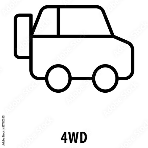 4WD Icon simple and easy to edit for your design elements