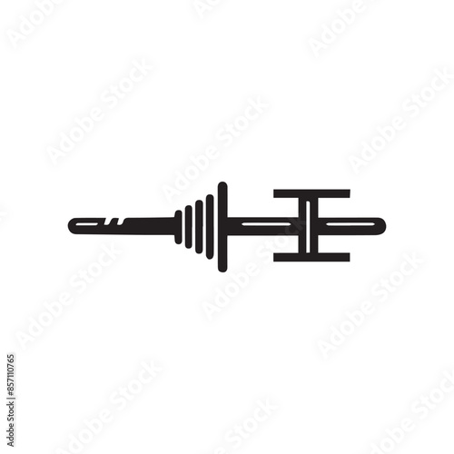 Gym icon. Vector different dumbbells.Black mark design. Dumbbell concept. Sports silhouette icon . trendy flat style. photo