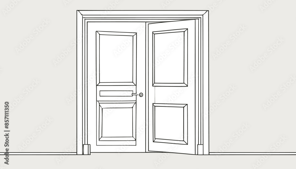 Vector Illustration of Open Doors with Clean Lines Vector Illustration of Open Doors with Clean Lines
