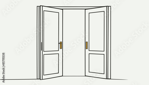 Modern Flat Design Door Icon for Website and App