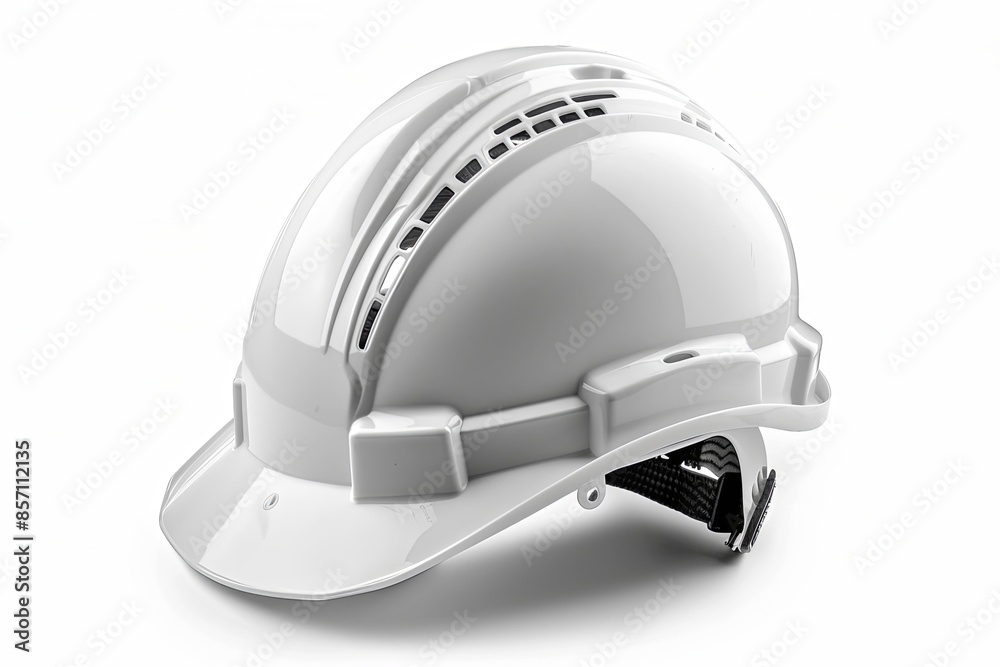 Isolated image of white construction protection helmet on white background. Professional photo Isolated image of white construction protection helmet on white background. Professional photo