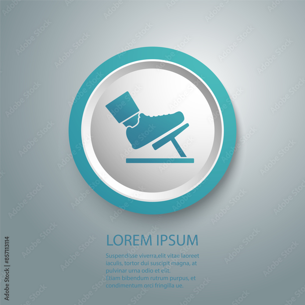 Foot with brake icon, vector flat