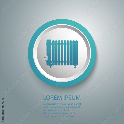 Electric heater vector icon in flat