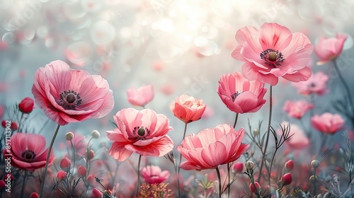water paint with a plain background and has a space using a flower themed space 1 AI Generative