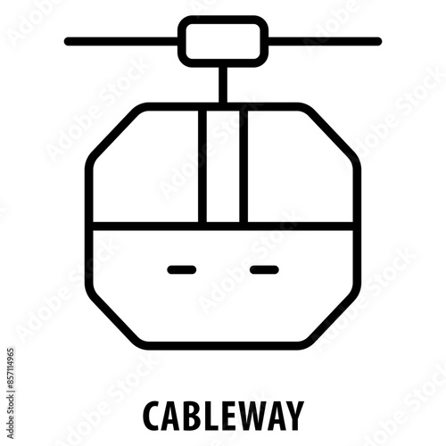 Cableway Icon simple and easy to edit for your design elements