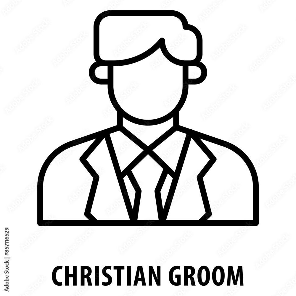 Christian Groom Icon simple and easy to edit for your design elements Christian Groom Icon simple and easy to edit for your design elements