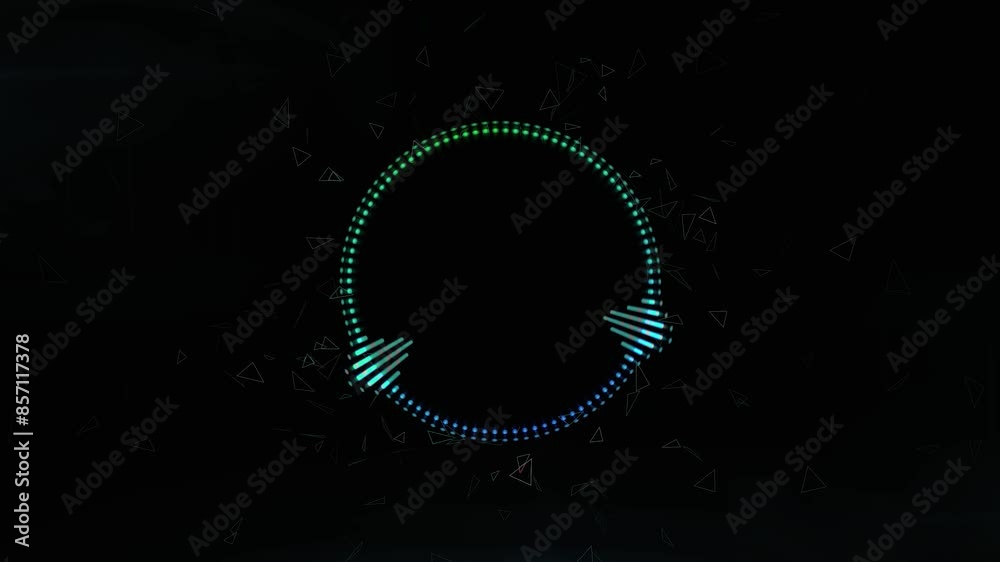 Abstract Illustration audio spectrum voice neon, radio wave and disco music motion animation background