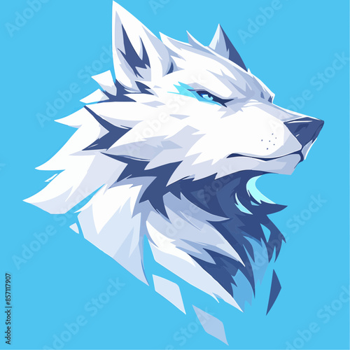 stylized 2D logo representing a wolf head 