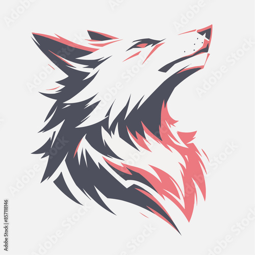 stylized 2D logo representing a wolf head 