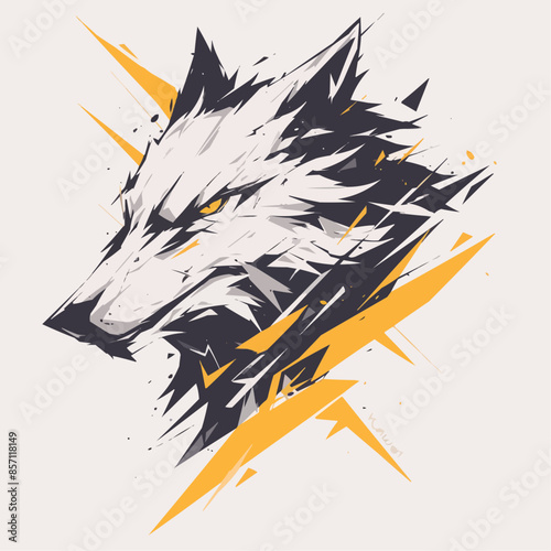 stylized 2D logo representing a wolf head 