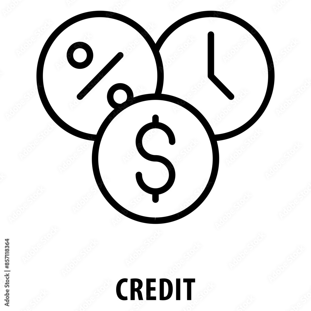 Credit Icon simple and easy to edit for your design elements Credit Icon simple and easy to edit for your design elements