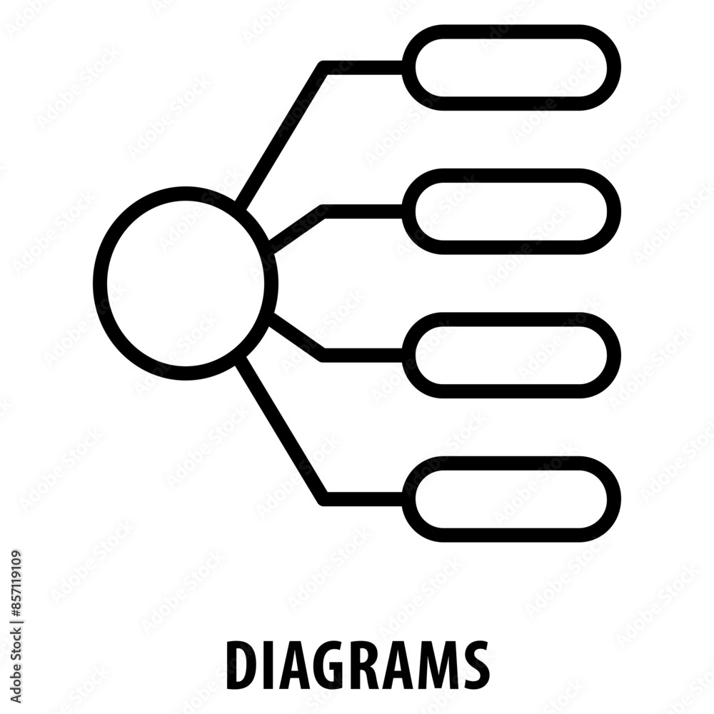 Diagrams Icon simple and easy to edit for your design elements
