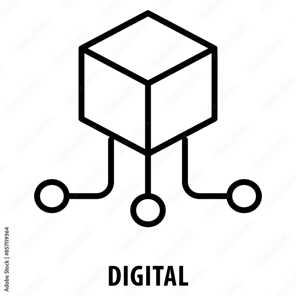 Digital Icon simple and easy to edit for your design elements
