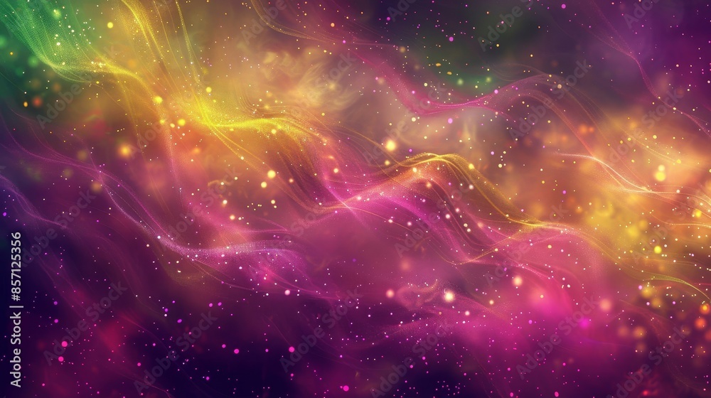 Deep magenta base with neon yellow-green swirls glowing spots and shimmering textures background Deep magenta base with neon yellow-green swirls glowing spots and shimmering textures background