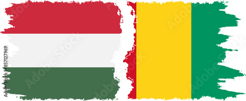 Free Download Guinea and Hungary grunge flags connection vector - GFXLoad
