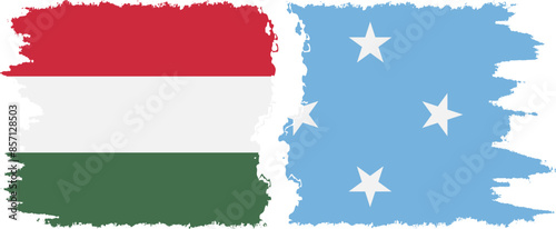 Free Download Federated States of Micronesia and Hungary grunge flags connection v - GFXLoad