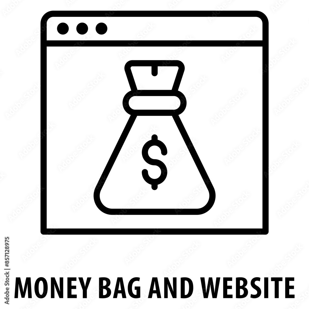 money bag and website Icon simple and easy to edit for your design elements money bag and website Icon simple and easy to edit for your design elements