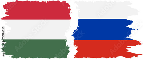 Free Download Russia and Hungary grunge flags connection vector - GFXLoad