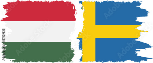Free Download Sweden and Hungary grunge flags connection vector - GFXLoad