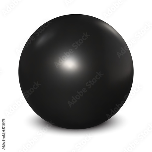 shiny black metal ball isolated