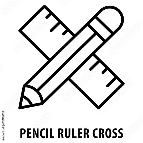pencil ruler cross Icon simple and easy to edit for your design elements